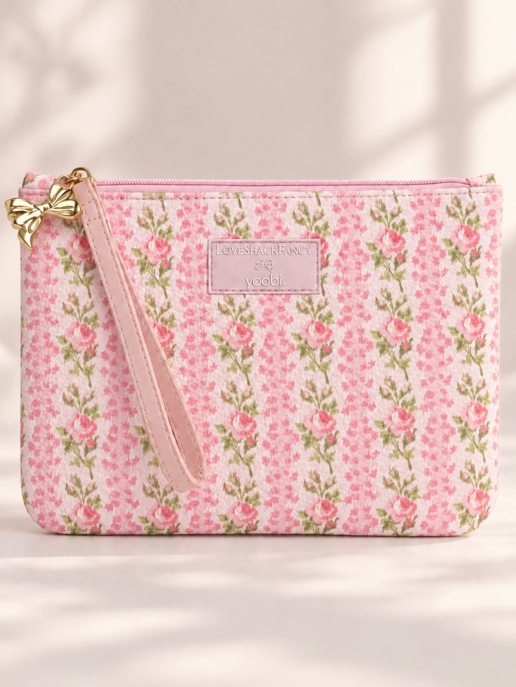LoveShackFancy x Target Yoobi Floral Pencil Case Makeup Cosmetic Bag Wristlet PRE-OWNED