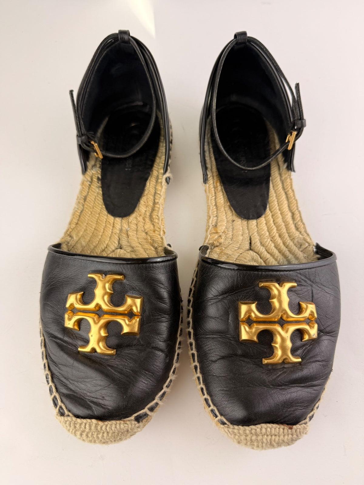 Tory Burch Eleanor D'Orsay Espadrille, Perfect Black, Size 8