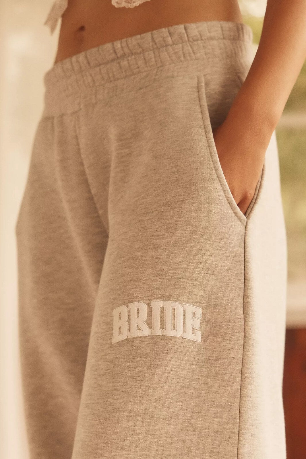 By Anthropologie Weddings BRIDE Sweatshirt (LIKE NEW) & Sweatpants (NEW) Set Bridal Lounge M