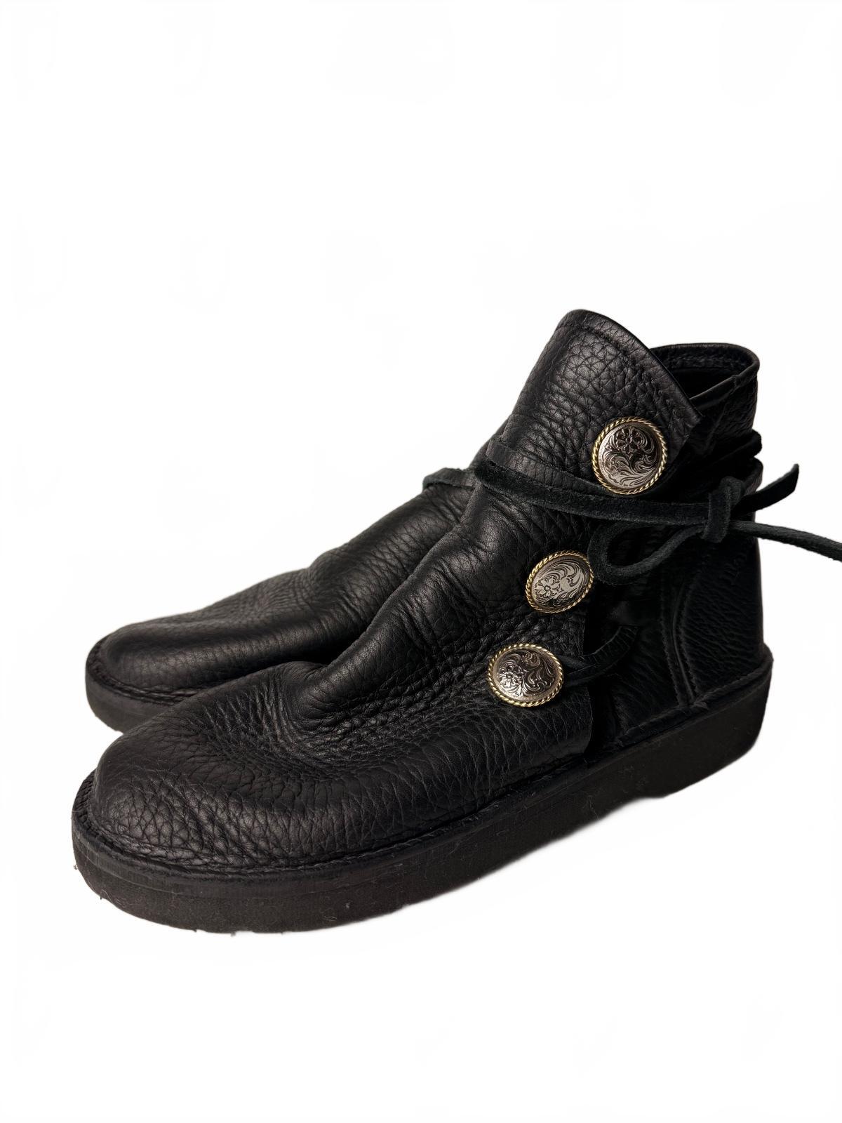 Earthwalkers Handmade Leather Moccasin Ankle Boots Black Womens 8 USA Rare