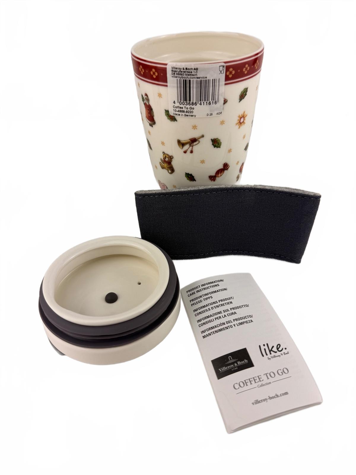 Villeroy & Boch Christmas Coffee To Go Mugs Set of 2 New Holiday Porcelain NEW