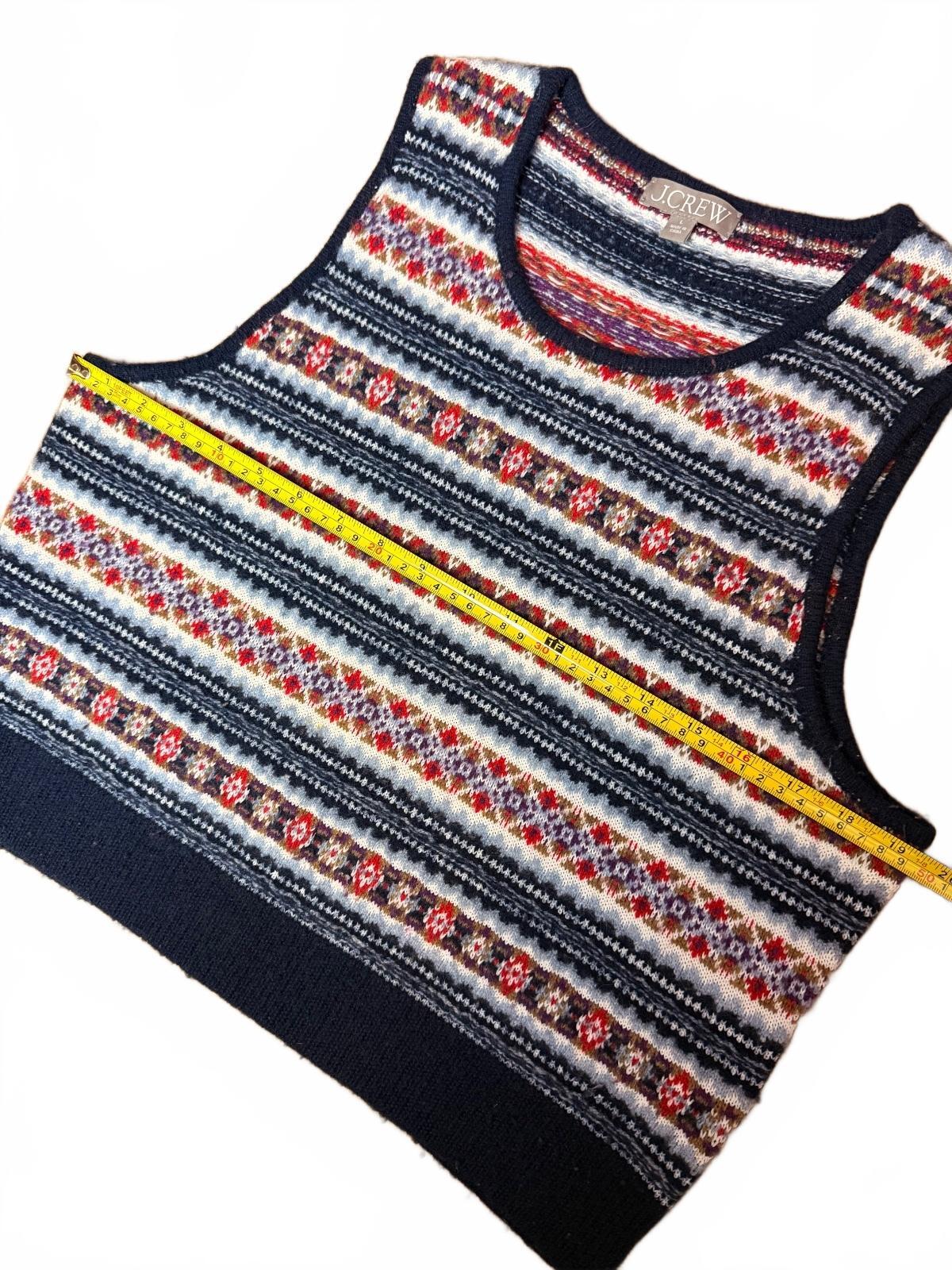 J.Crew Fair Isle Sweater Shell in Boiled WOOL BLEND, Size L, PRE-OWNED
