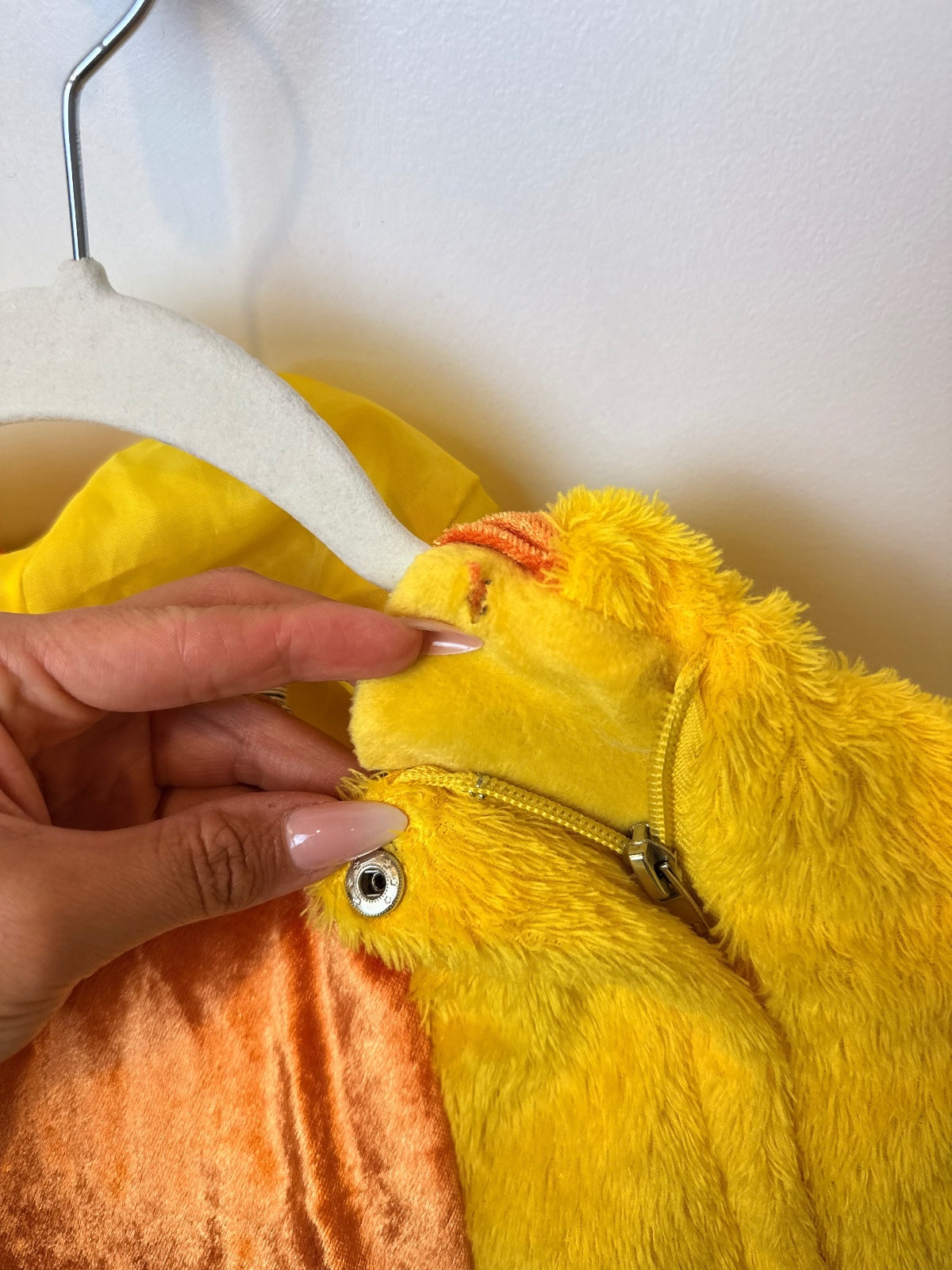 Celebrations Halloween Plush Duck Costume Kids Large Yellow Orange Full Body PRE-OWNED