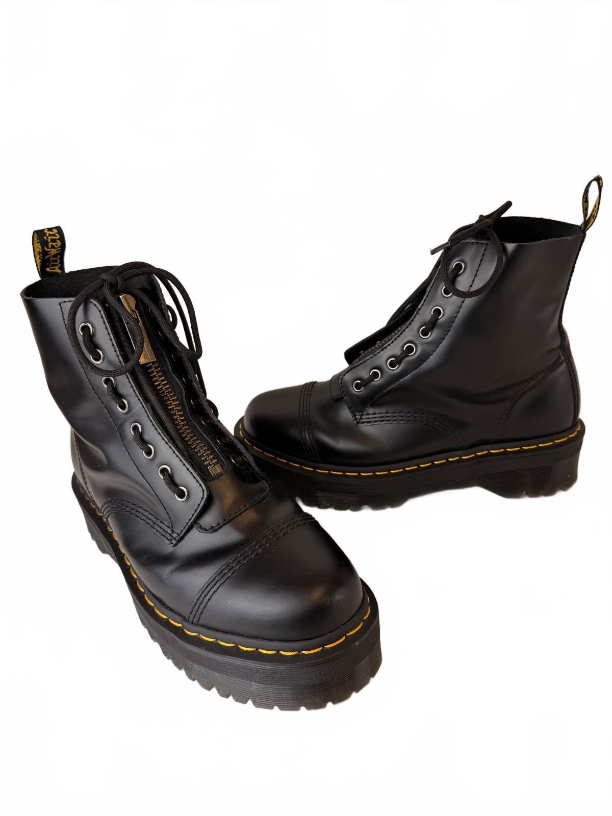 Dr. Martens Sinclair Leather Platform Boots in Black, Size 11