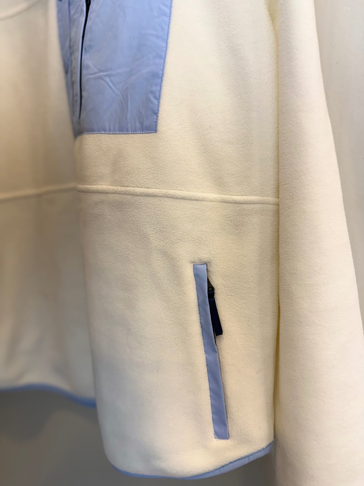 Vineyard Vines Women's Fleece Snap Pullover Jacket Ivory Blue Size L