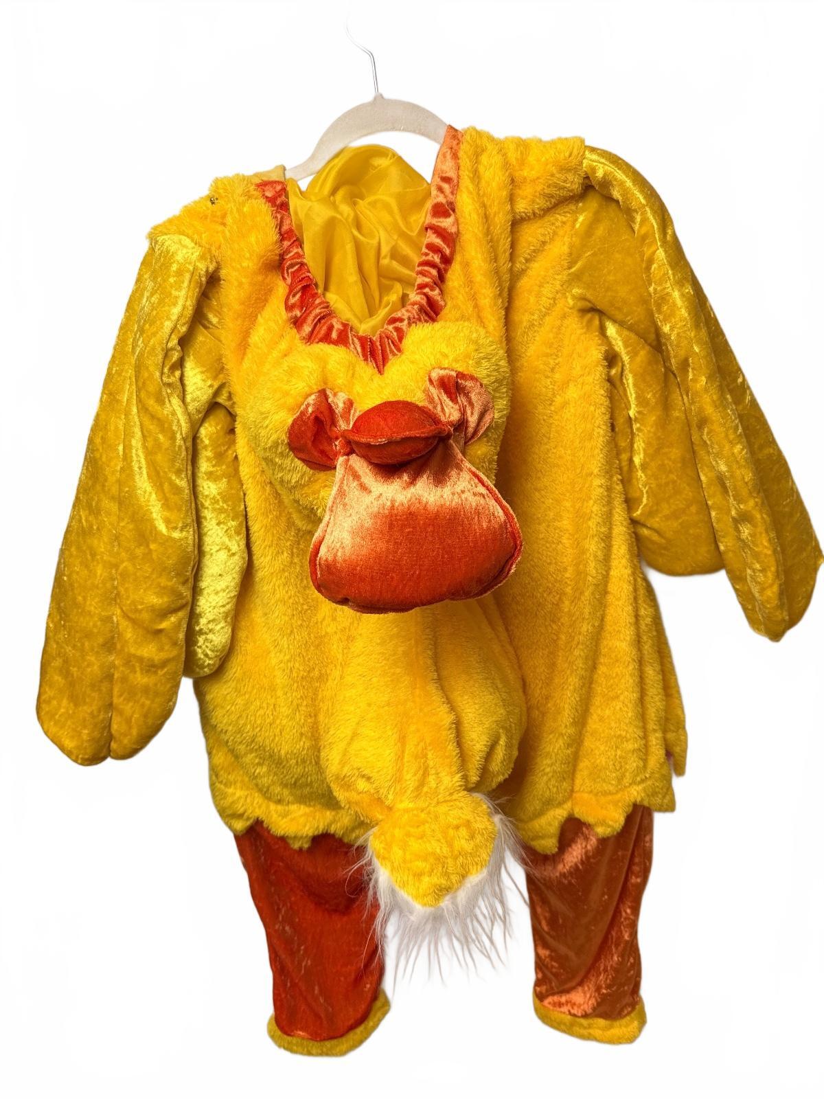 Celebrations Halloween Plush Duck Costume Kids Large Yellow Orange Full Body PRE-OWNED