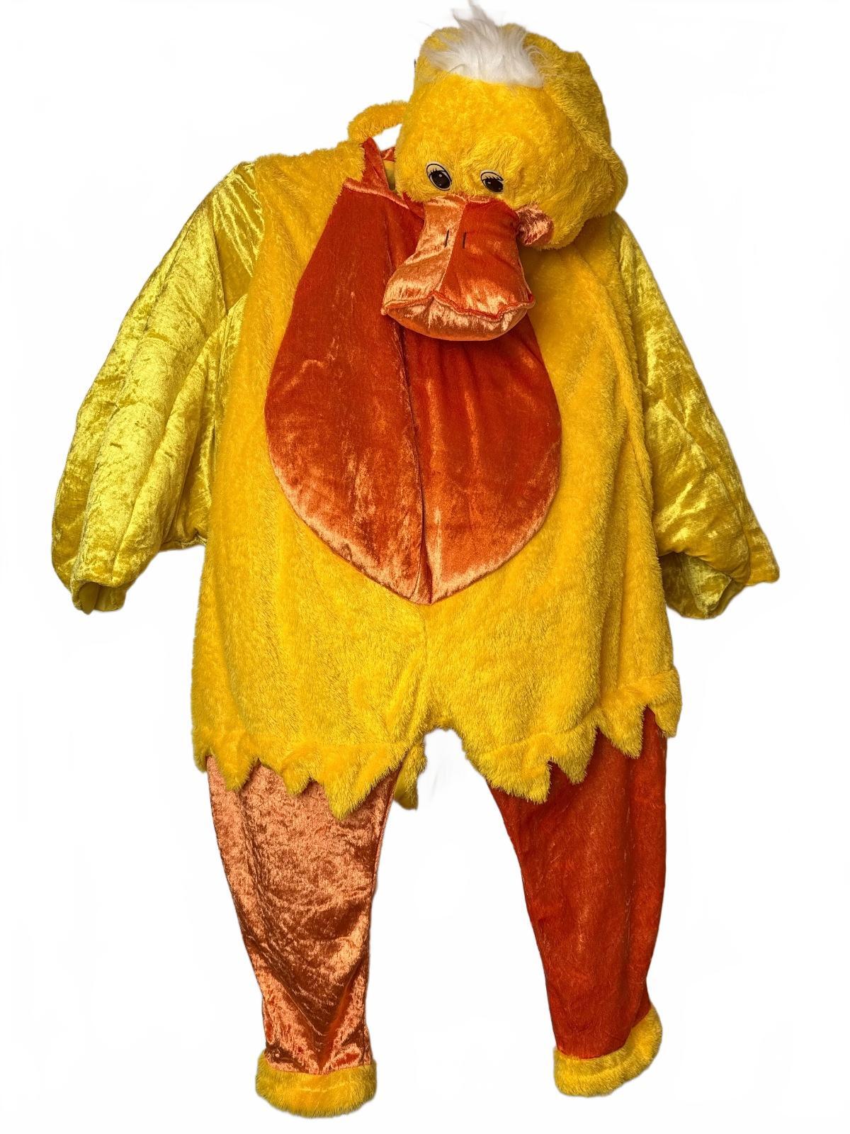 Celebrations Halloween Plush Duck Costume Kids Large Yellow Orange Full Body PRE-OWNED