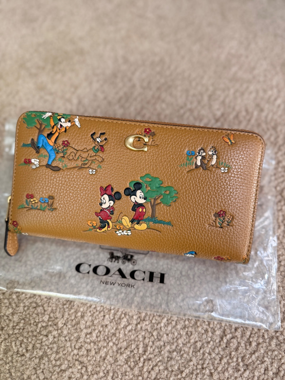 VIRAL Disney X Coach Essential Accordion Zip Wallet Mickey Mouse & Friends CAE74 NWT