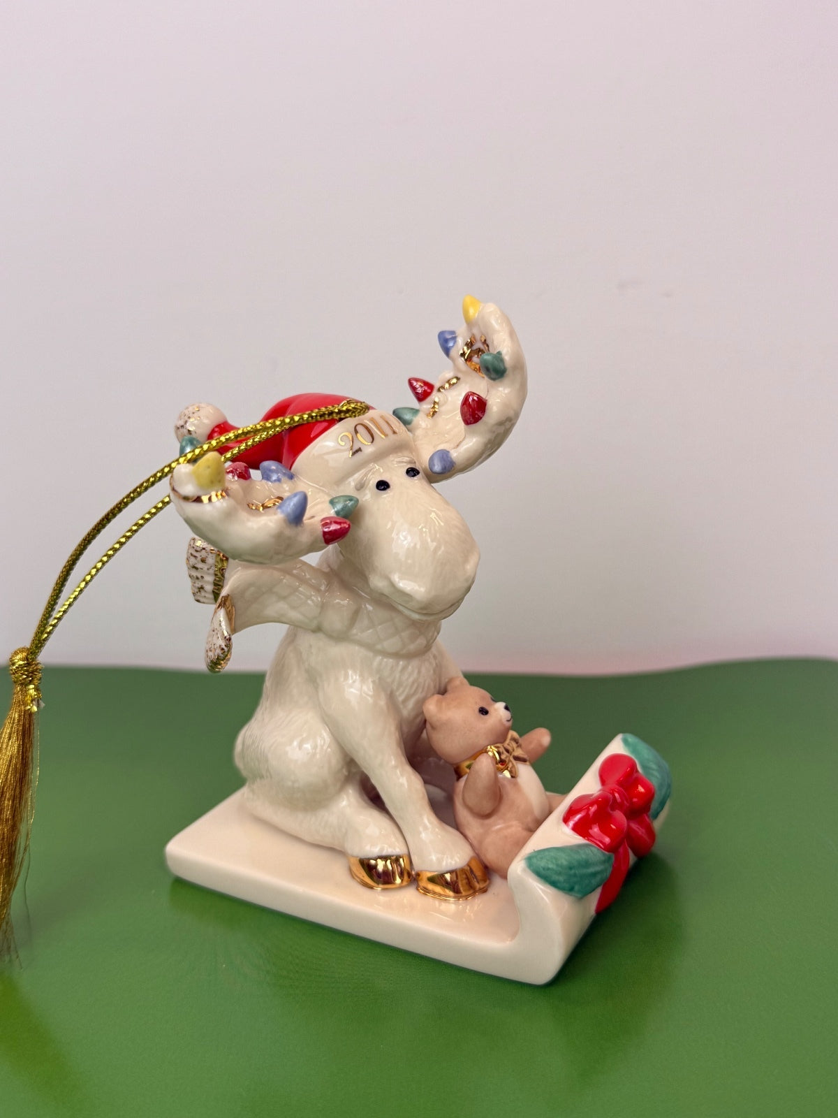 Lenox 2011 Merry Moosecapades Annual Christmas Ornament Porcelain Moose NWOB