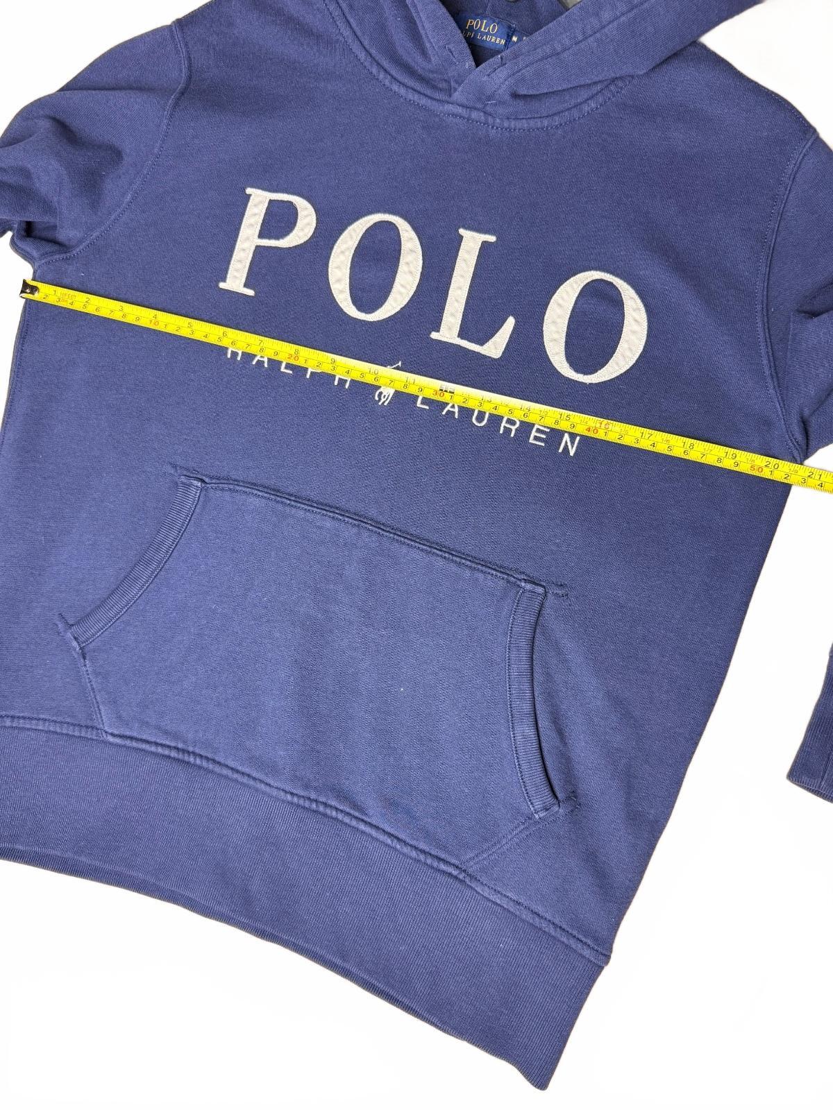 Polo Ralph Lauren Women's M Blue Big Logo Pullover Hoodie Sweatshirt PRE-OWNED