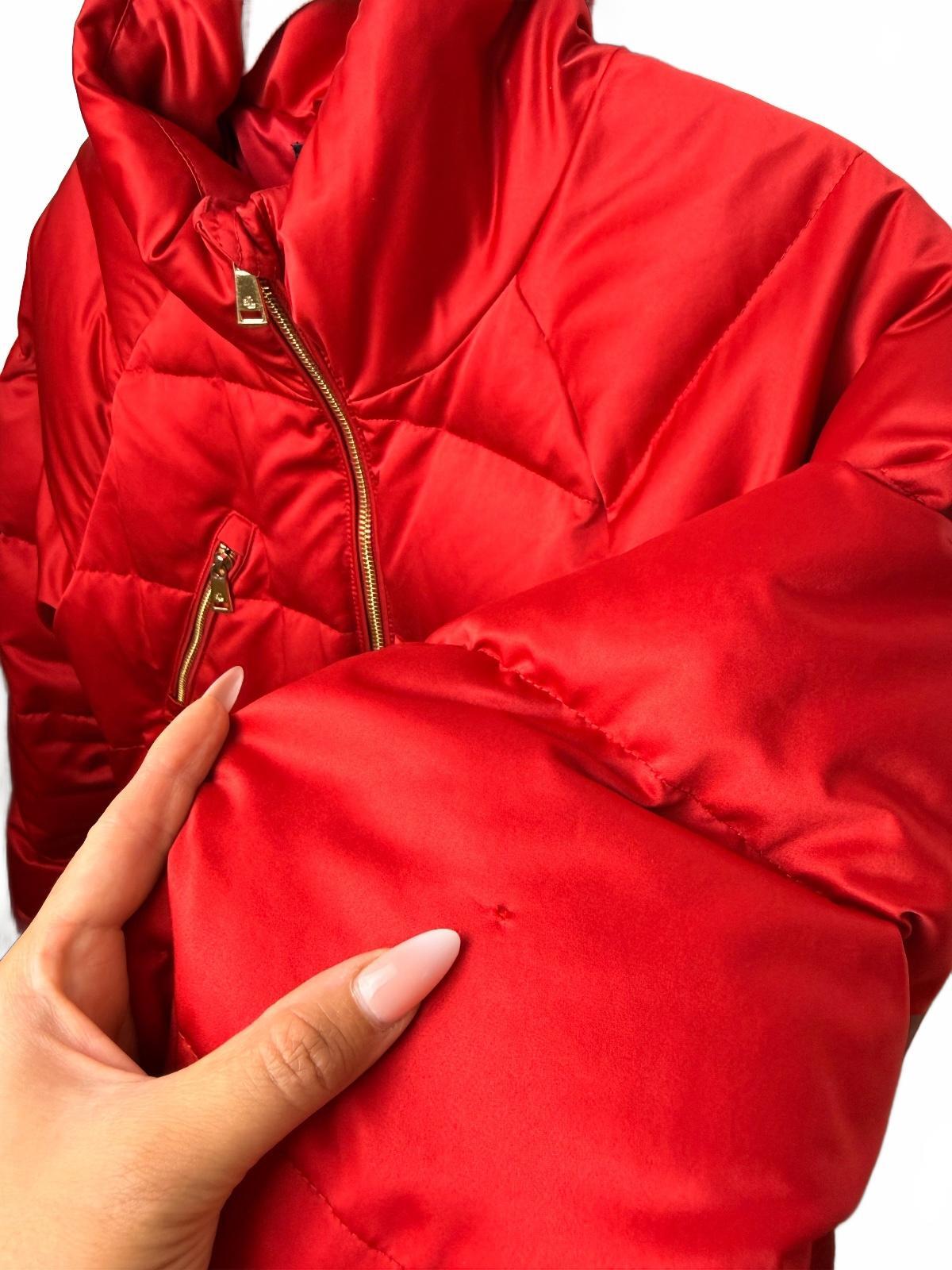 Lauren Ralph Lauren Women's Lipstick Red Satin Down Puffer Jacket, Size M
