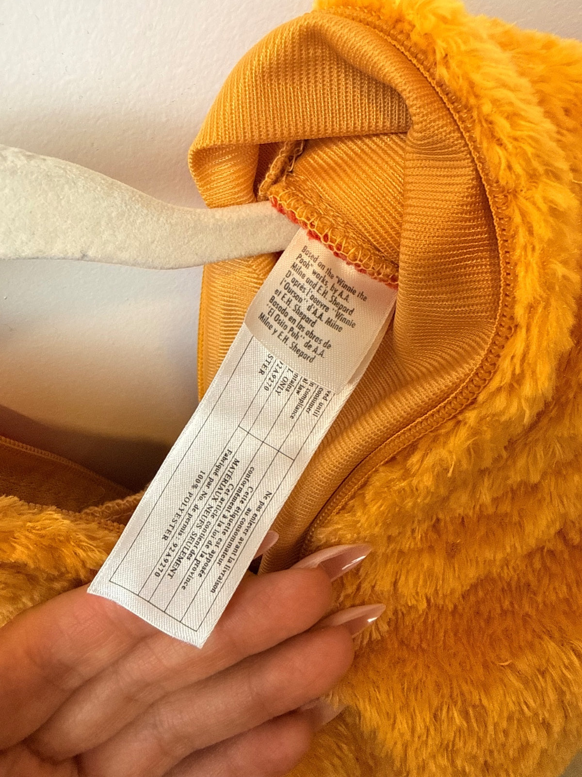 Disney Winnie the Pooh Kids Plush Halloween Costume Hooded One Piece Size S