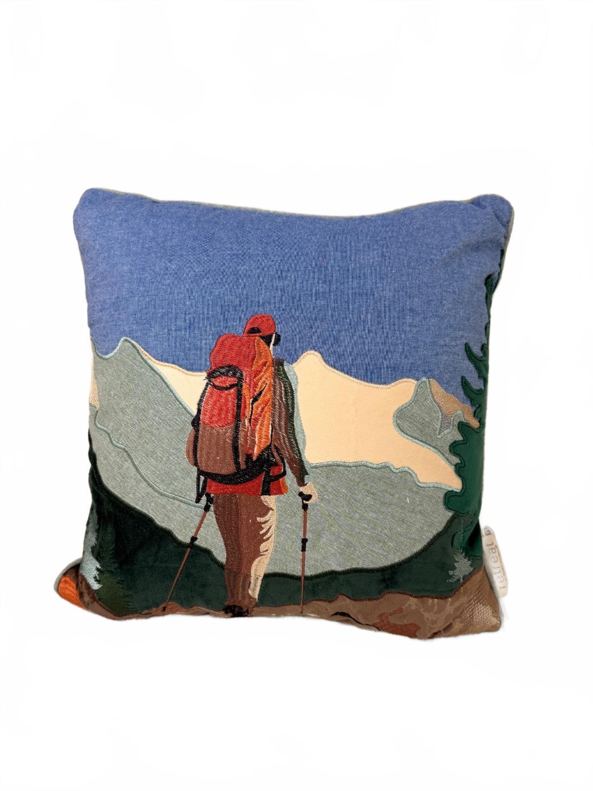 Premium Embroidered Decorative Pillows Set of 2 Rustic Mountain Cabin Lodge