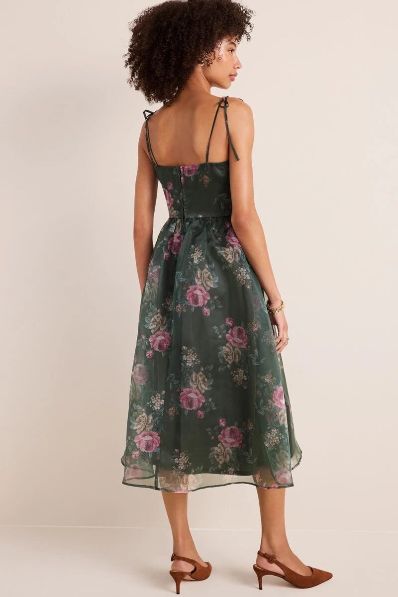Francesca’s Katy Floral Tulle Midi Dress Size S NWT