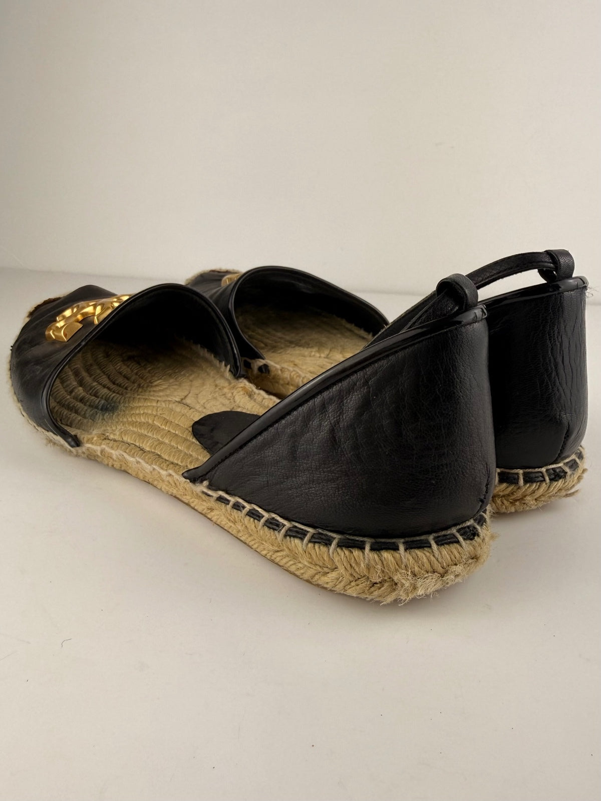 Tory Burch Eleanor D'Orsay Espadrille, Perfect Black, Size 8