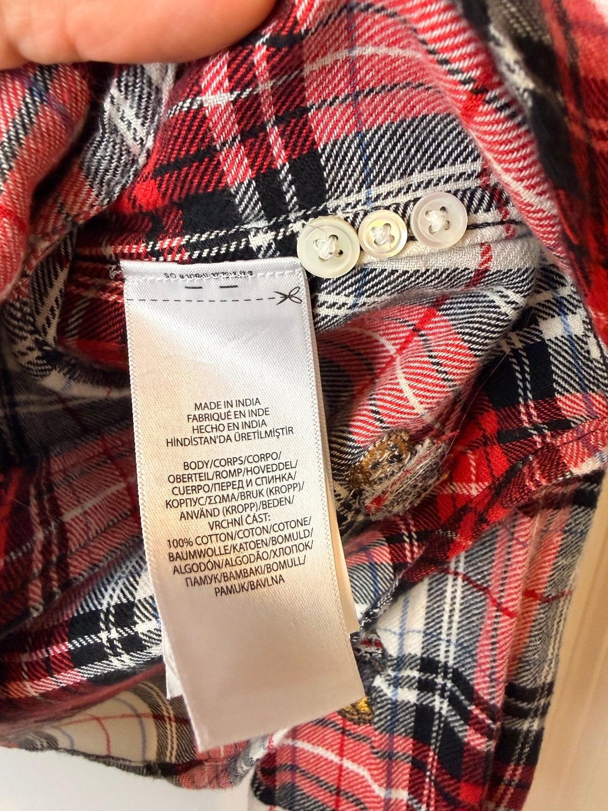 Polo Ralph Lauren All-Over Polo Bear Plaid Flannel Shirt, Size L | PRE-OWNED