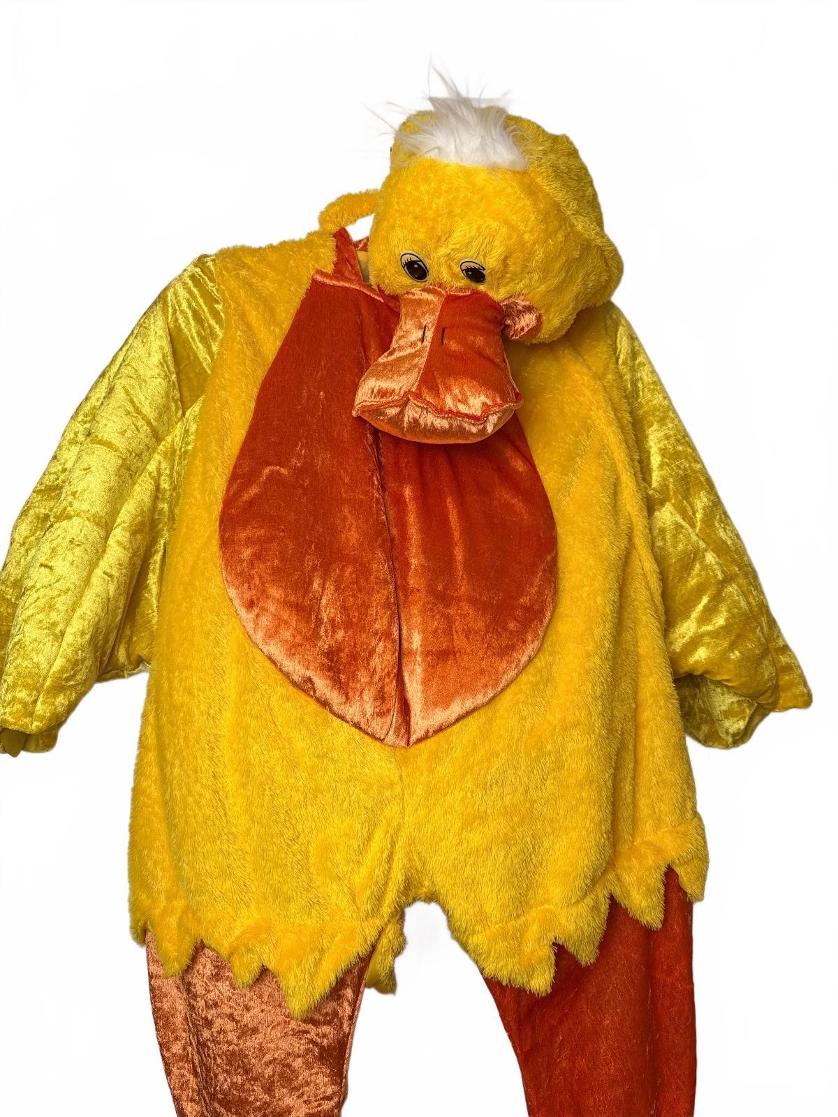 Celebrations Halloween Plush Duck Costume Kids Large Yellow Orange Full Body PRE-OWNED