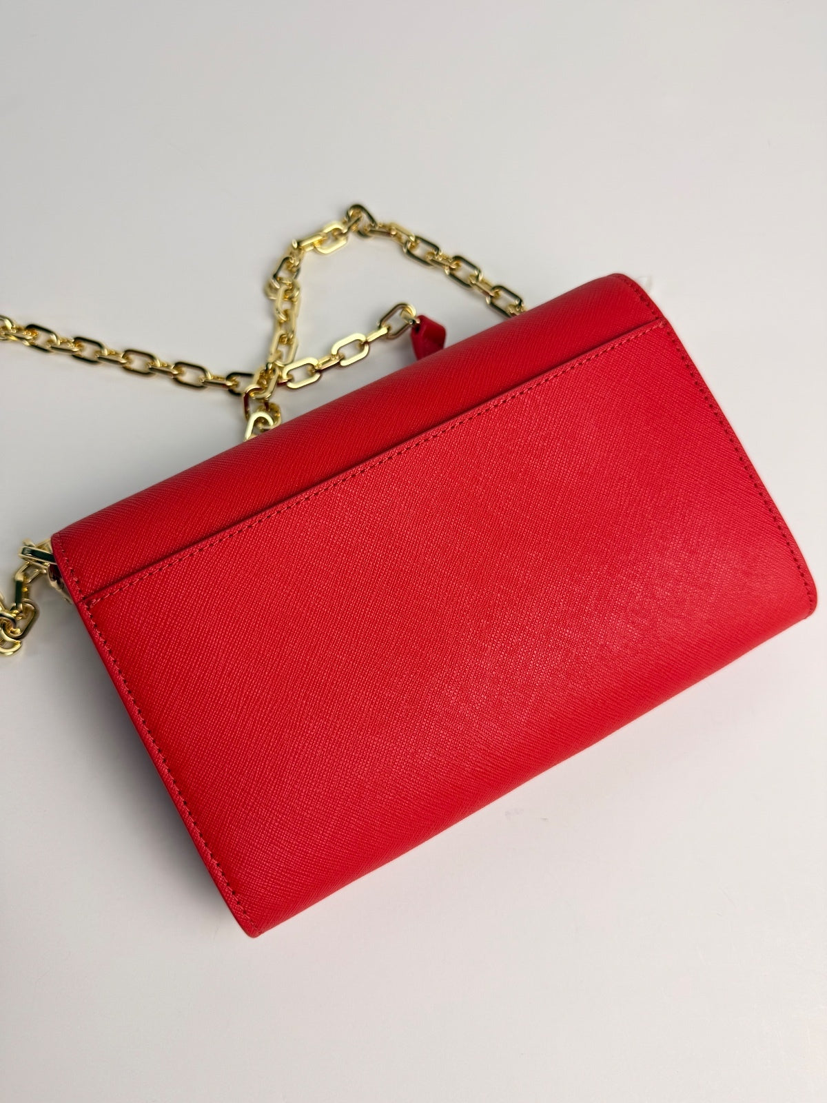 Tory Burch Emerson Chain Wallet Crossbody Poppy Orange / Gold | Discontinued