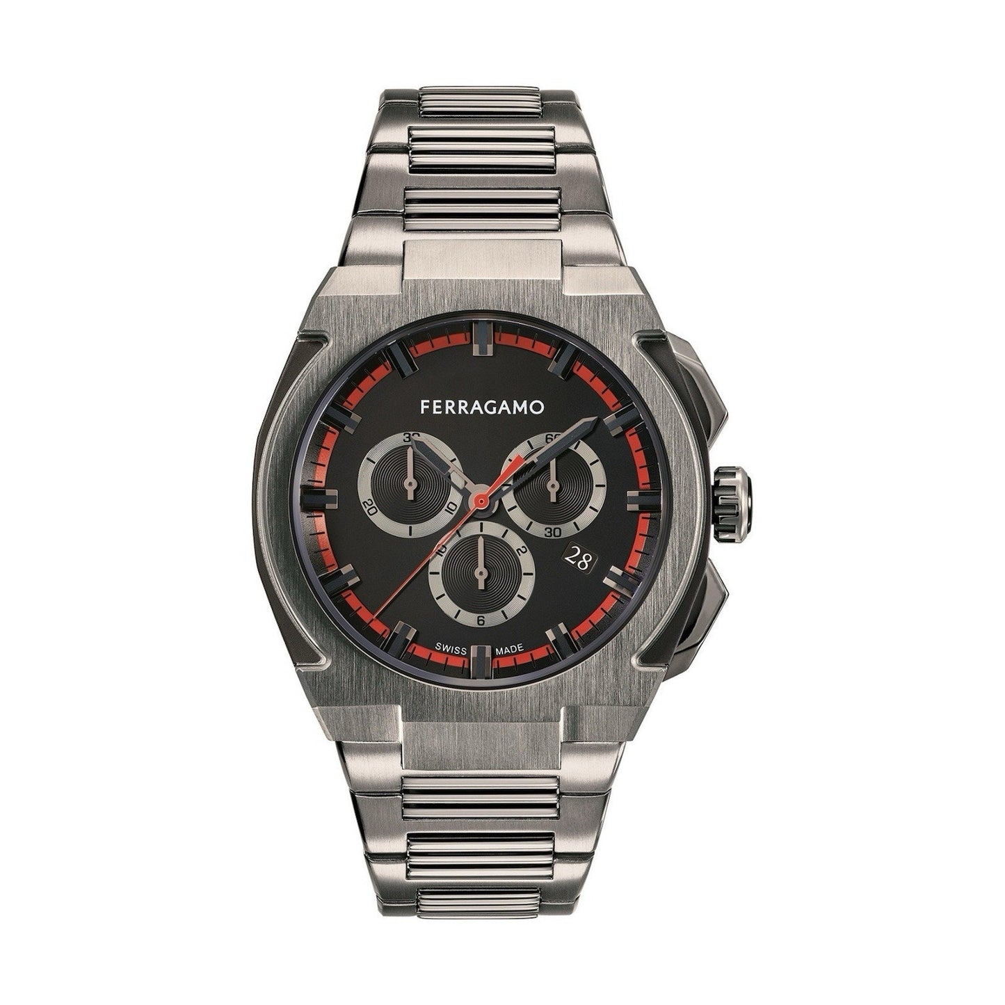 Ferragamo Supreme Chrono Men’s Swiss Quartz Watch 43mm Gunmetal SFK200423