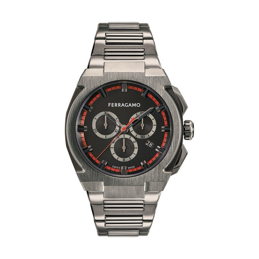 Ferragamo Supreme Chrono Men’s Swiss Quartz Watch 43mm Gunmetal SFK200423