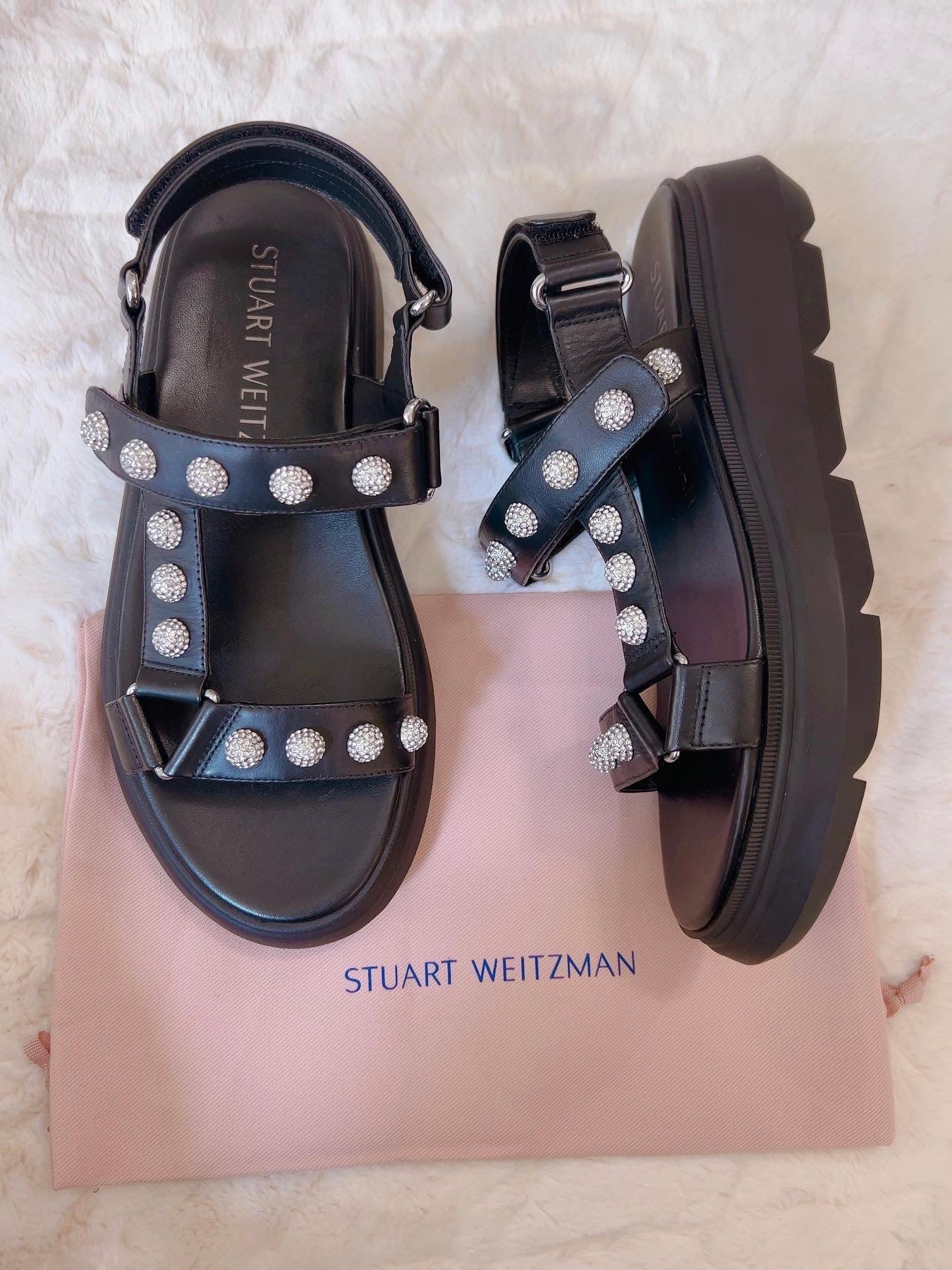 Stuart Weitzman Zoelie Embellished Platform Sandal, Size 8