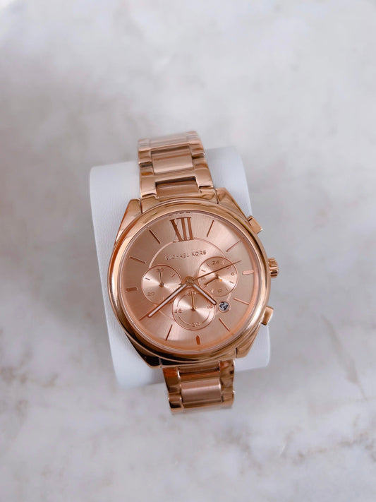 Michael Kors Women's Janelle Chronograph Rose Gold Stainless Steel Watch MK7108
