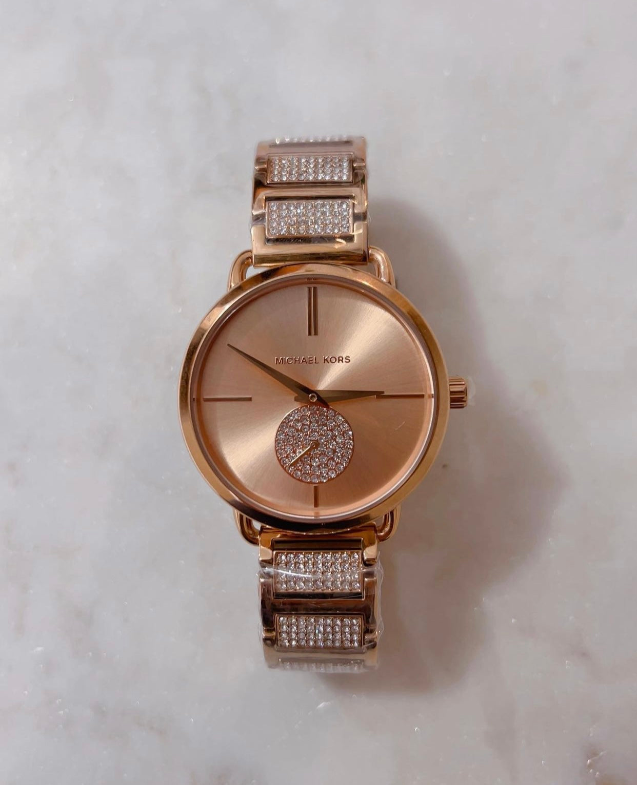 MICHAEL KORS Portia Crystal Rose Gold Dial Ladies Watch MK3853