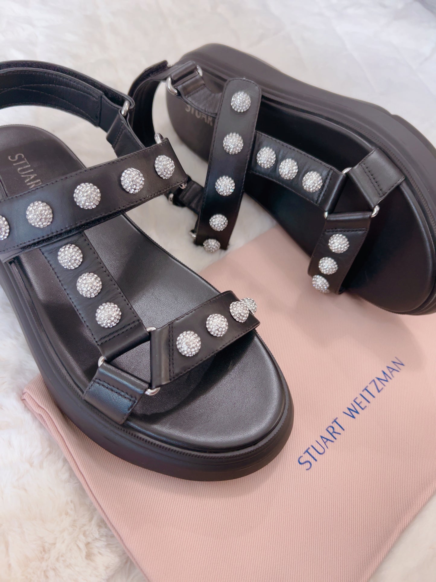 Stuart Weitzman Zoelie Embellished Platform Sandal, Size 8