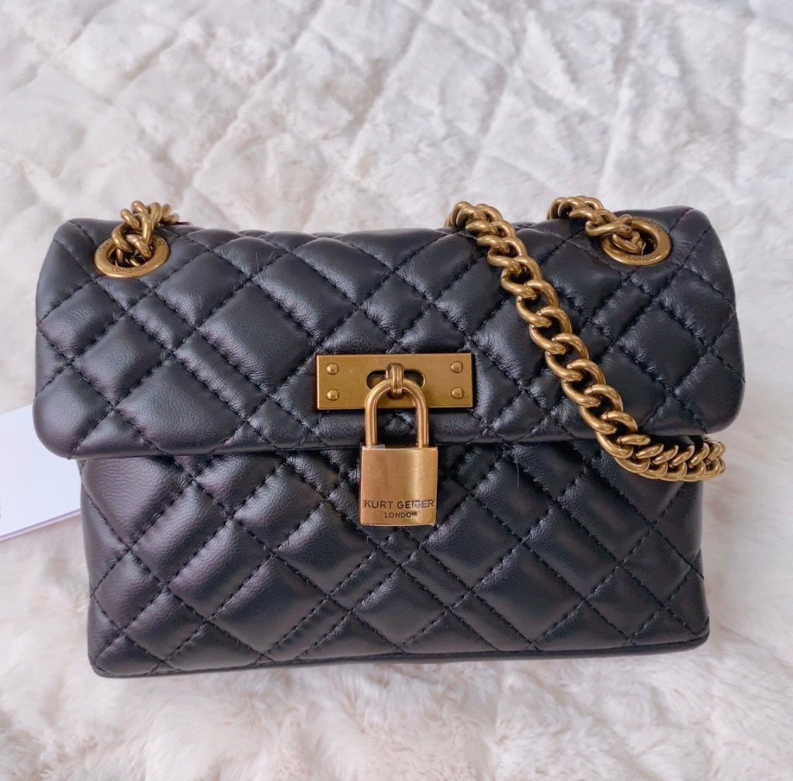 Kurt Geiger London Women's Leather Mini Brixton Lock Bag Black